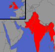 Britische Inseln und Britisch-Indien in Petersprojektion